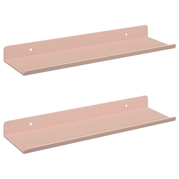 vidaXL Mensola sospesa 2 pcs Rosa 30 x 9 x 2,5 cm Acciaio
