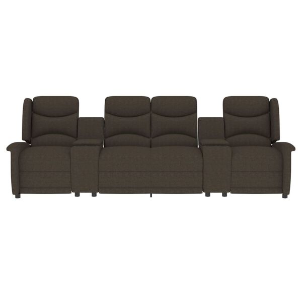 vidaXL Divano Massaggio a 4 Posti con Portabicchieri Marrone