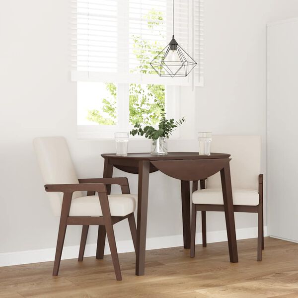 vidaXL Sedie da Pranzo con Cuscini 2pz Marrone Legno Massello di Hevea