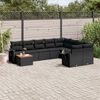 vidaXL Set Divani da Giardino 10pz con Cuscini in Polyrattan Nero