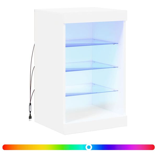 vidaXL Credenza con Luci LED Bianca 41x37x67 cm
