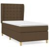 vidaXL Giroletto a Molle con Materasso Marrone Scuro 80x200 cm Tessuto
