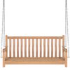 vidaXL Dondolo con Cuscino Nero 120 cm Massello di Teak