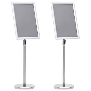 vidaXL Supporti per poster 2 pz Argento 45 x 32,7 x 108 cm Alluminio