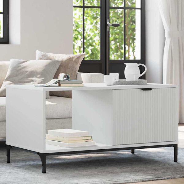 vidaXL Tavolino da salotto Bianco 90 x 49 x 46 cm Legno multistrato