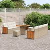 vidaXL Set Divano da Giardino 10 pcs Beige e Crema 80 x 80 x 71 cm