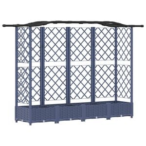 vidaXL Letto Rialzato con Griglia e Tetto Grigio 203,5 x 40 x 123 cm