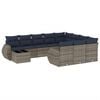 vidaXL Set Divani da Giardino 11 pz con Cuscini Grigio in Polyrattan