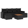 vidaXL Set Divani da Giardino con Cuscini 7pz Nero Polyrattan
