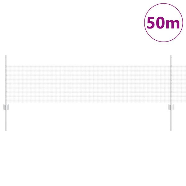 vidaXL Recinzione con Posto Argento 0,5 x 50 m Acciaio