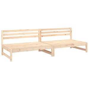 vidaXL Divani Centrali da Giardino 2pz 120x80cm Legno Massello di Pino