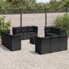 vidaXL Set Divani da Giardino 13pz con Cuscini Nero in Polyrattan
