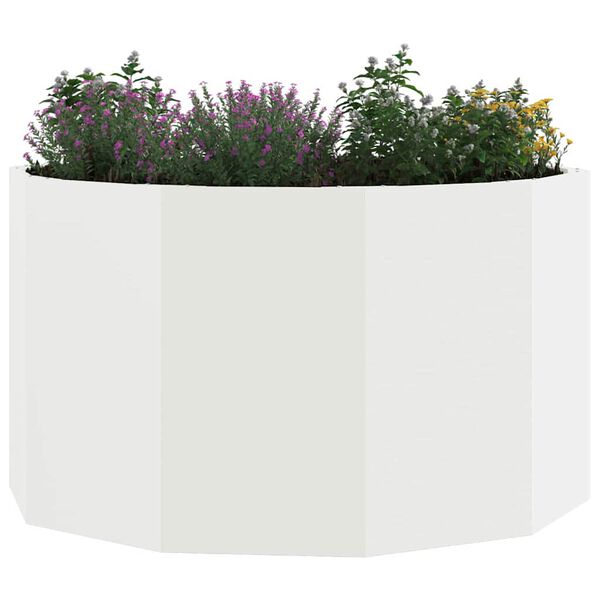 vidaXL Fioriera Bianco 90 x 90 x 50 cm Acciaio