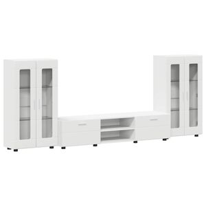 vidaXL Set mobile TV con porta FLORIN 3 pcs Bianco Legno multistrato