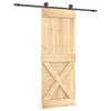 vidaXL Porta scorrevole 80 x 210 cm Naturale e Nero