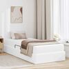 vidaXL Letto con contenitore e materasso 2 pcs Bianco Pelle