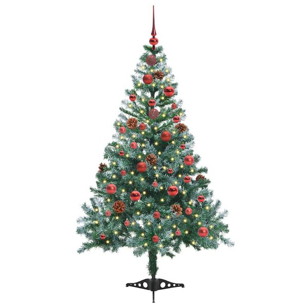 vidaXL Albero di Natale artificiale Verde 150 cm PVC e Acciaio