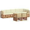 vidaXL Set divani 8 pcs Naturale e Crema Legno di Acacia Massello