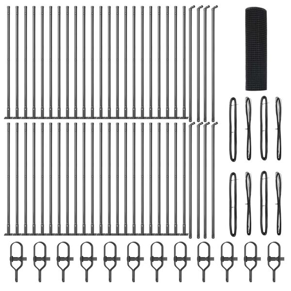 vidaXL Palo della recinzione Grigio 100 x 0,5 m (rete 25 x 25 mm)