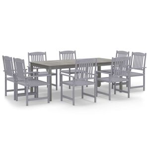 vidaXL Set da Pranzo da Giardino 9 pz Legno Massello di Acacia Grigio