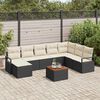 vidaXL Set Divano da Giardino con cuscino 9 pcs Nero polyrattan