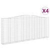vidaXL Cesti Gabbioni ad Arco 4 pz 400x30x160/180 cm Ferro Zincato
