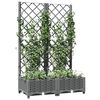 vidaXL Fioriera da Giardino e Graticcio Grigio Chiaro 80x40x121,5cm PP