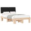 vidaXL Letto con Testiera Rivestita Nero 120 x 200 cm Pino massello