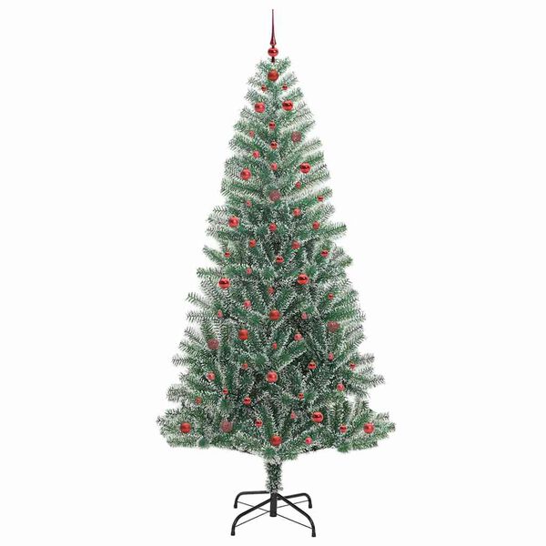 vidaXL Albero di Natale Artificiale Imbiancato con Luci LED 240 cm