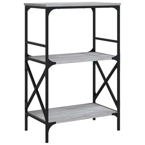 vidaXL Libreria 3 Ripiani Grigio Sonoma 59x35x90,5cm Legno Multistrato