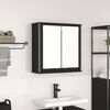 vidaXL Pensile da Bagno con Specchio Rovere Nero 60x21x60 cm