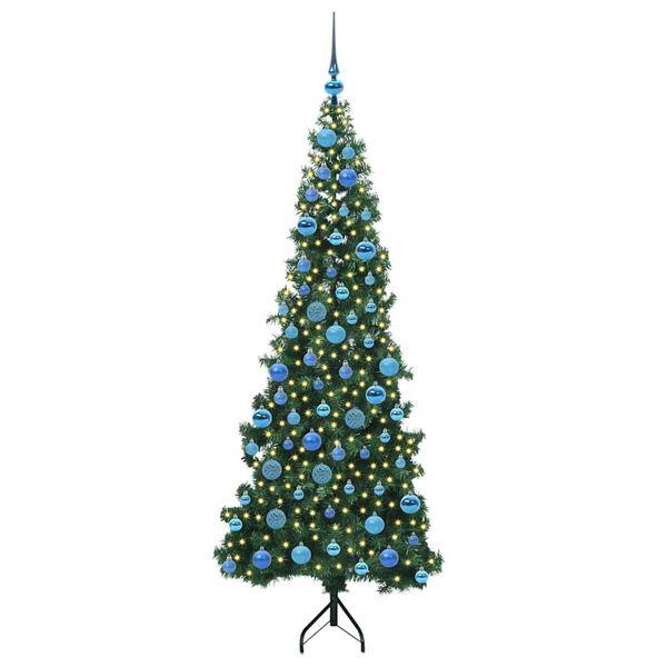 vidaXL Albero di Natale Artificiale Angolare con 300 LED Verde 180 cm
