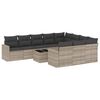 vidaXL Set Divani da Giardino 11 pz con Cuscini in Polyrattan Grigio