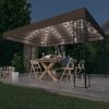 vidaXL Gazebo con Luci a Stringa LED 4x3 m Grigio Talpa