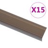 vidaXL Profili a L per Gradini 15 pz in Alluminio 90 cm Marrone