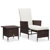 vidaXL Set Divani da Giardino 2 pz con Cuscini in Polyrattan Marrone