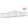 vidaXL Cesti Gabbioni ad Arco 11 pz 300x50x40/60 cm Ferro Zincato