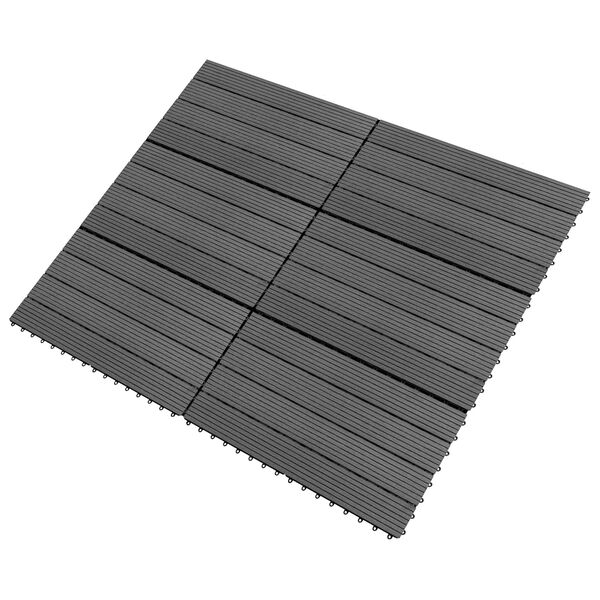 vidaXL Piastrella per Decking 6 pcs Grigio 60 x 30 cm WPC