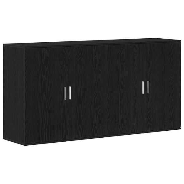 vidaXL Sideboards 2 pcs Rovere nero 79 x 38 x 80 cm Legno multistrato