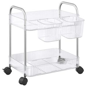 vidaXL Carrello Portaoggetti a 2 Livelli 37x28x43,5 cm in Acrilico