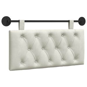 vidaXL Testata appesa Montaggio a parete Crema 90 x 55 x 7 cm Velluto