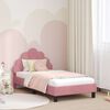 vidaXL Struttura letto bambini con testata Rosa 80 x 160 cm Velluto