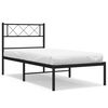 vidaXL Giroletto con Testiera in Metallo Nero 100x190 cm