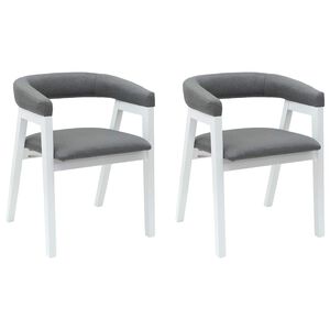 vidaXL Sedie da pranzo 2 pz Legno di gomma solido Bianco