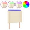 vidaXL Testiera a LED Crema 103x16x118/128 cm in Similpelle