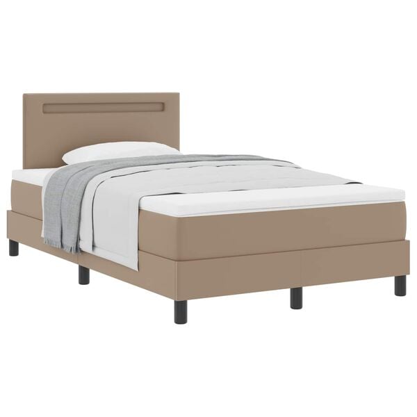 vidaXL Letto a molle Cappuccino 120 x 190 cm Pelle sintetica