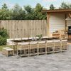 vidaXL Set da Pranzo da Giardino 17 pz con Cuscini Beige in Polyrattan