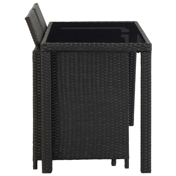 vidaXL Set da Pranzo da Giardino 5 pz con Cuscini in Polyrattan Nero