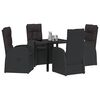 vidaXL Set da Pranzo per Giardino con cuscino 5 pcs Nero polyrattan