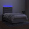 vidaXL Letto a Molle Materasso e LED Grigio Chiaro 120x200 cm Tessuto